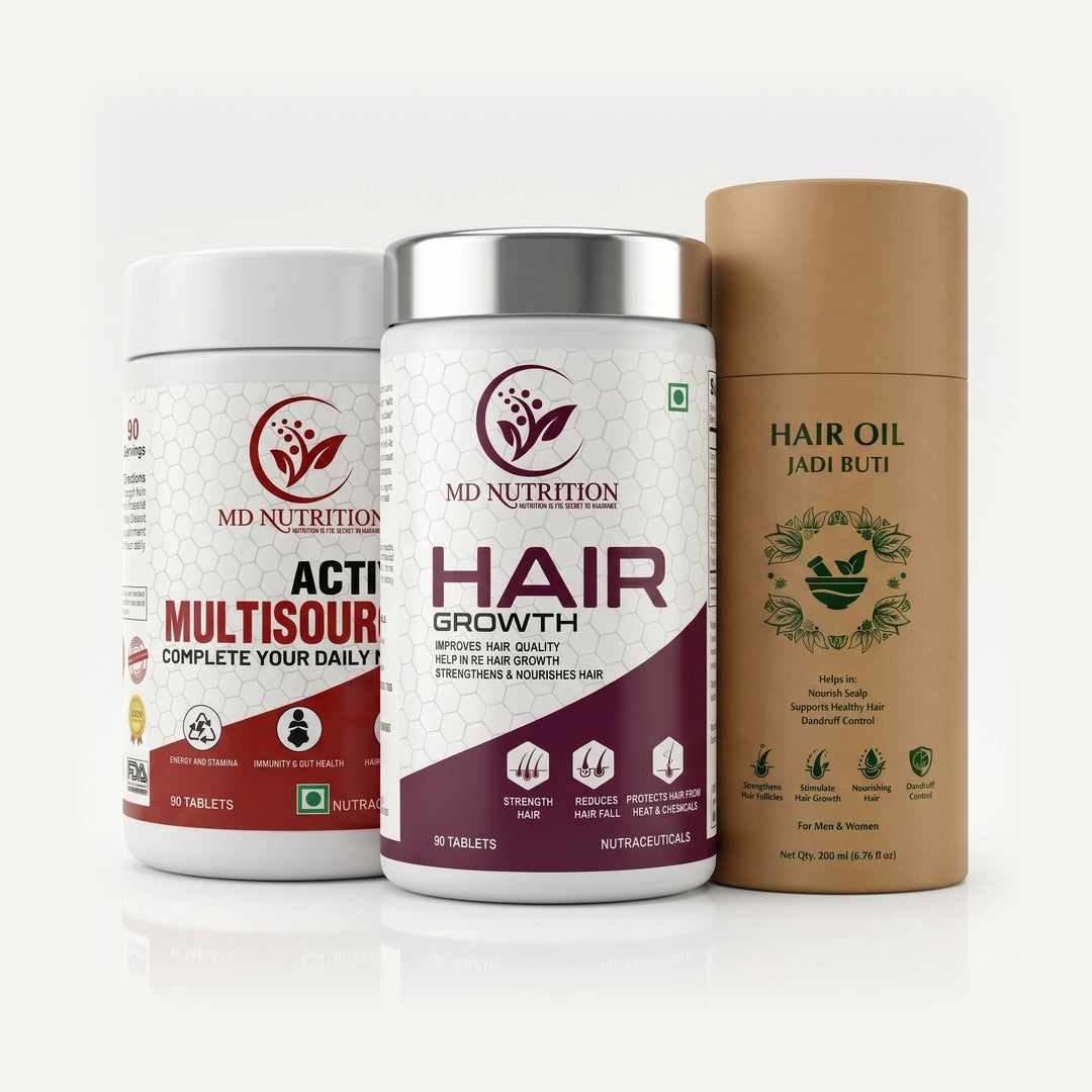 Hair Care Combo (Hair Regrowth + Active Multisource + Hair Oil Jadi Buti)