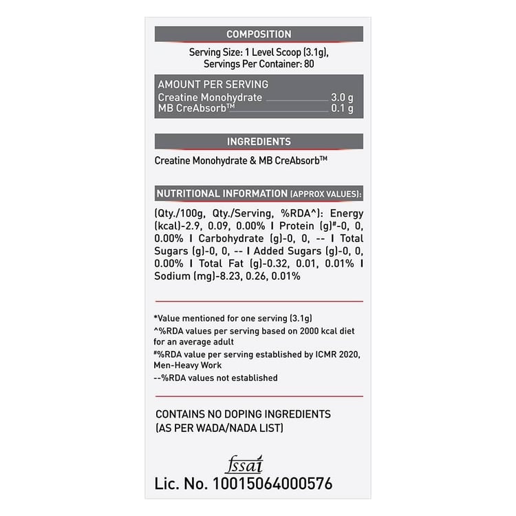 MuscleBlaze Creatine Monohydrate CreAMP